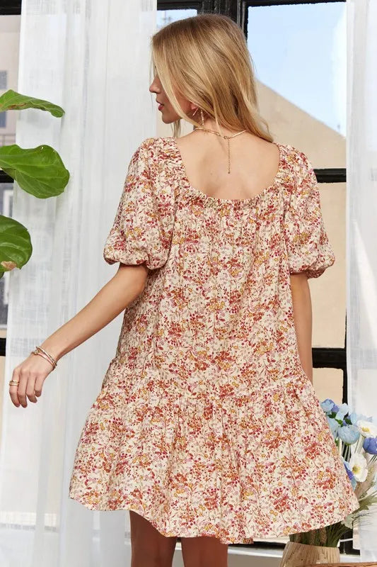 ADORA Women’s Printed V-Neck Batwing Sleeve Dress