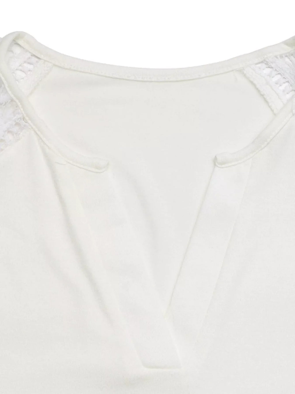 Women’s Lace Sleeve Notched Neck Blouse
