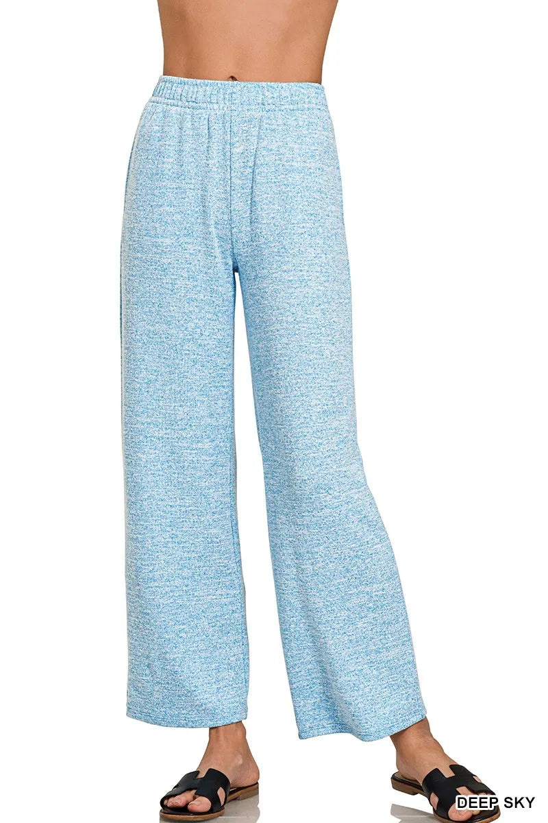 Zenana Women’s Melange Hacci Lounge Jogger Pants – Soft Stretch Casual Tights | Tights & Tights