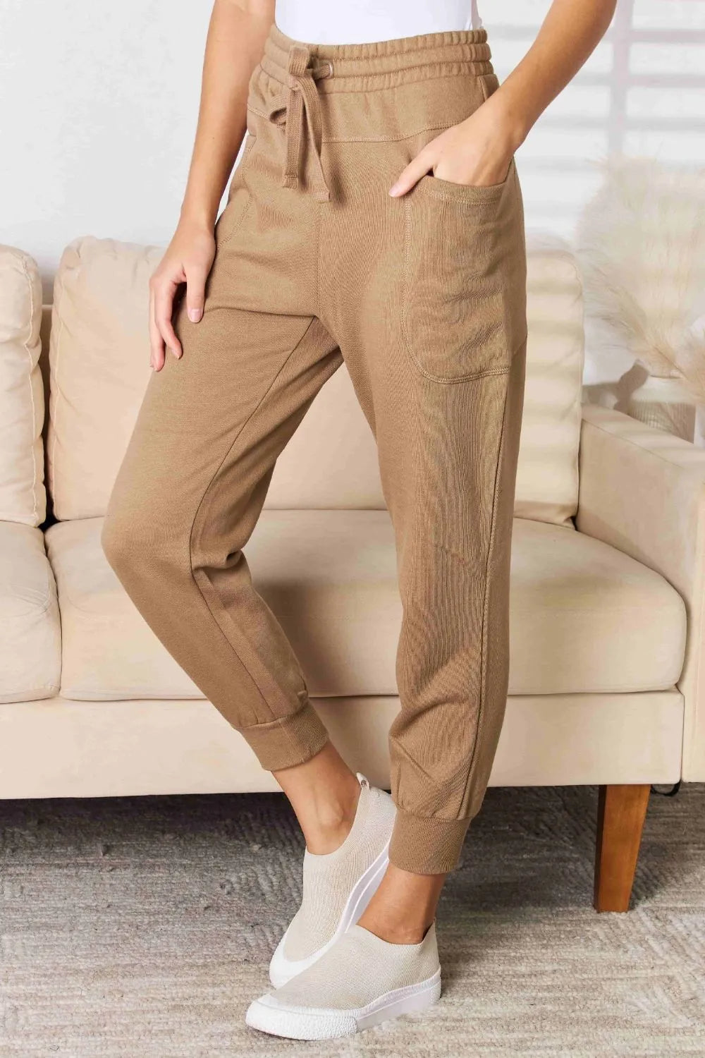 RISEN High Rise Relaxed Joggers – Women’s Soft Casual Lounge Pants