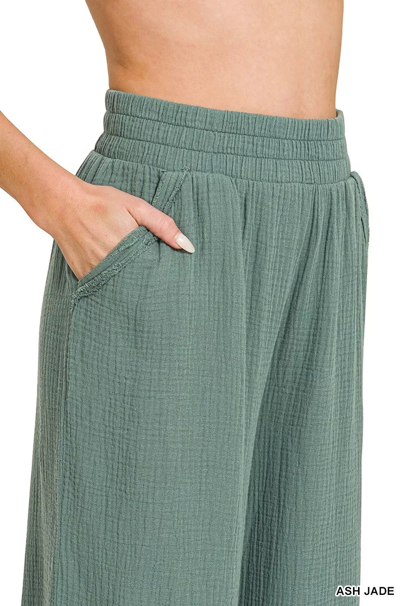 Zenana Women’s Double Gauze Cotton Lounge Pants