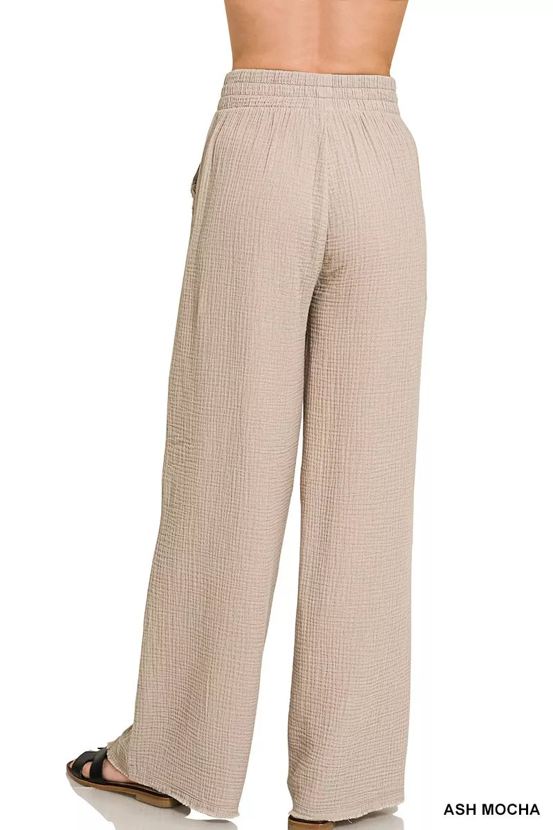 Zenana Outfitters Women’s Double Gauze Cotton Lounge Pants