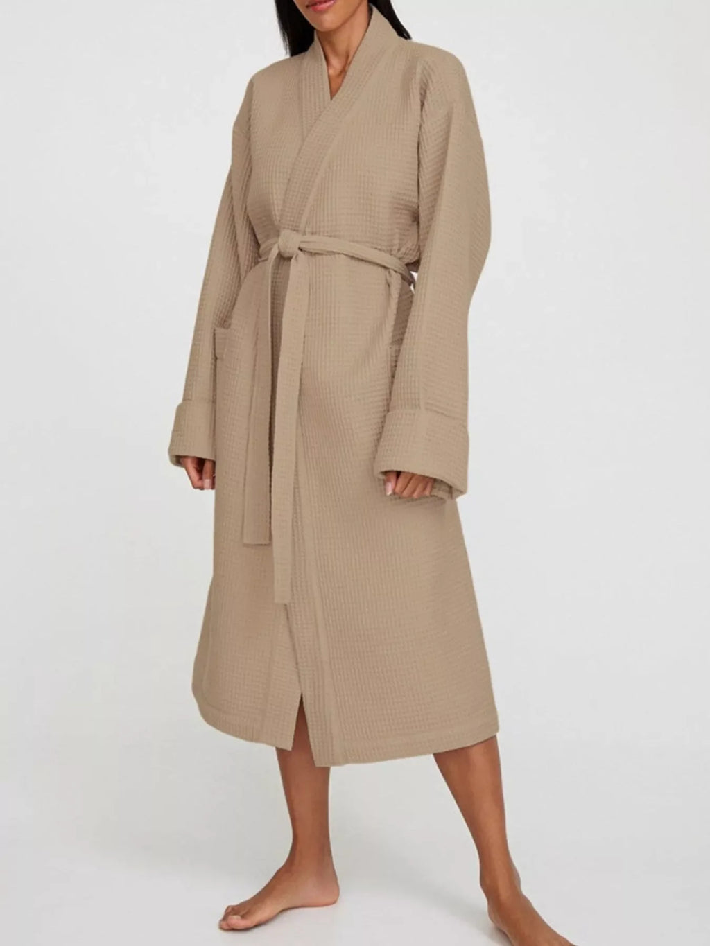 Tights & Tights Women’s Waffle Knit Tie Waist Lounge Nightgown