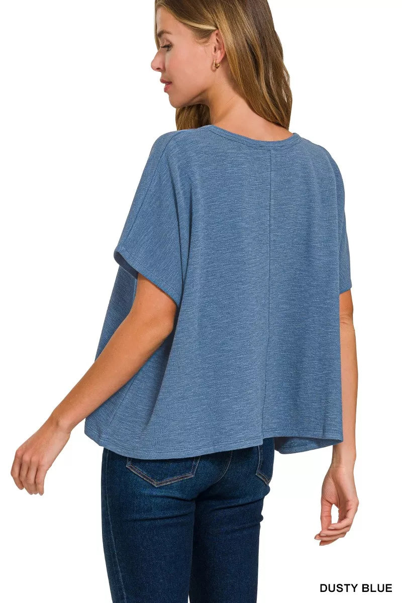 Zenana Outfitters Cotton Slub Oversized T-Shirt for Women