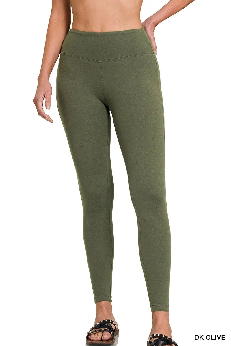 Zenana Women’s Microfiber Waistband Leggings – Comfortable & Stretchy
