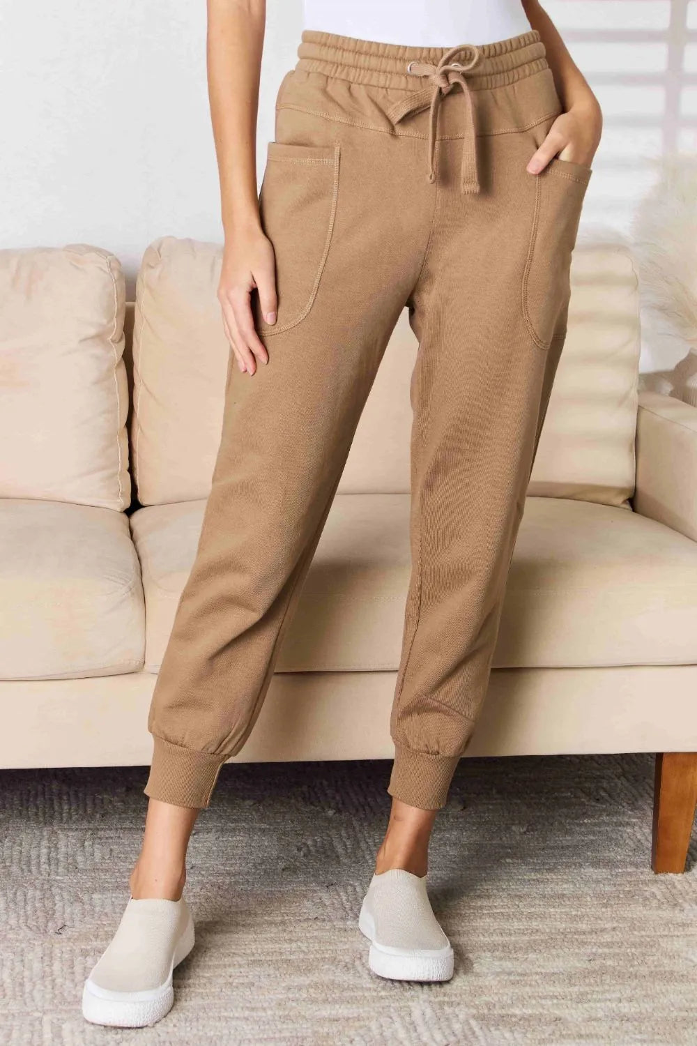 RISEN High Rise Relaxed Joggers – Women’s Soft Casual Lounge Pants