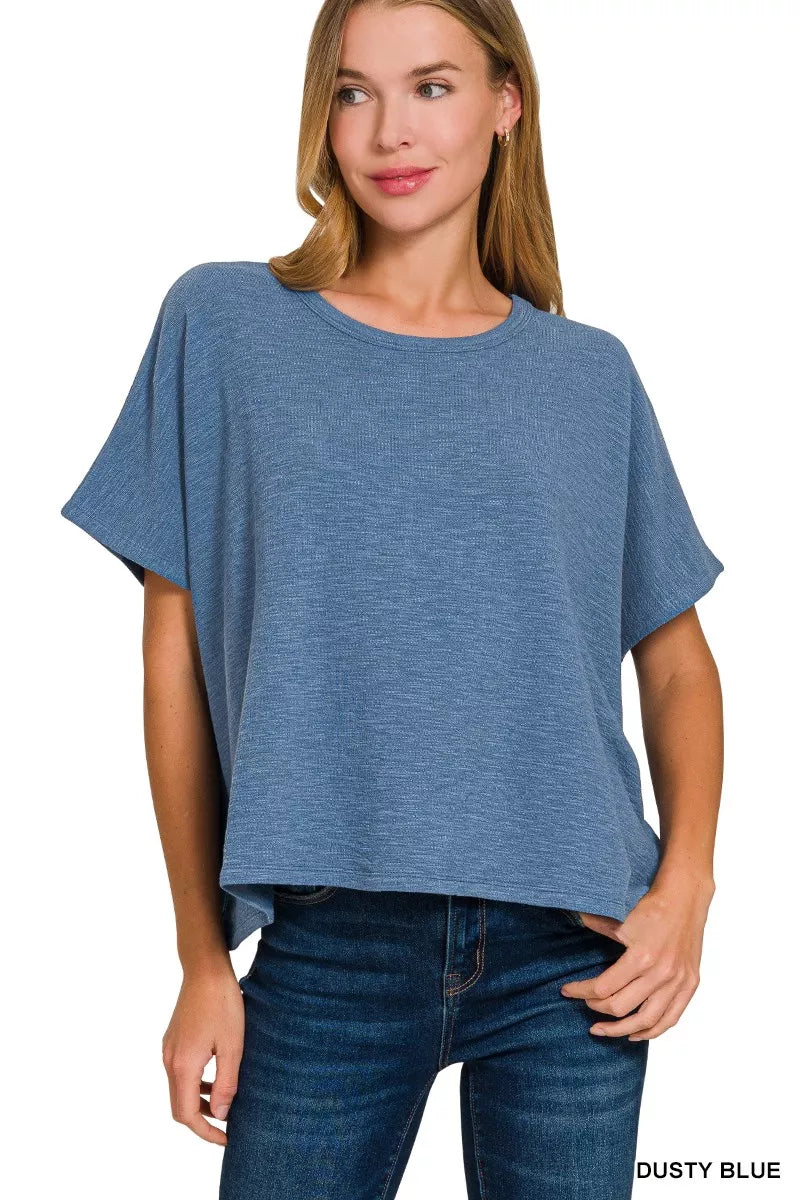 Zenana Outfitters Cotton Slub Oversized T-Shirt for Women