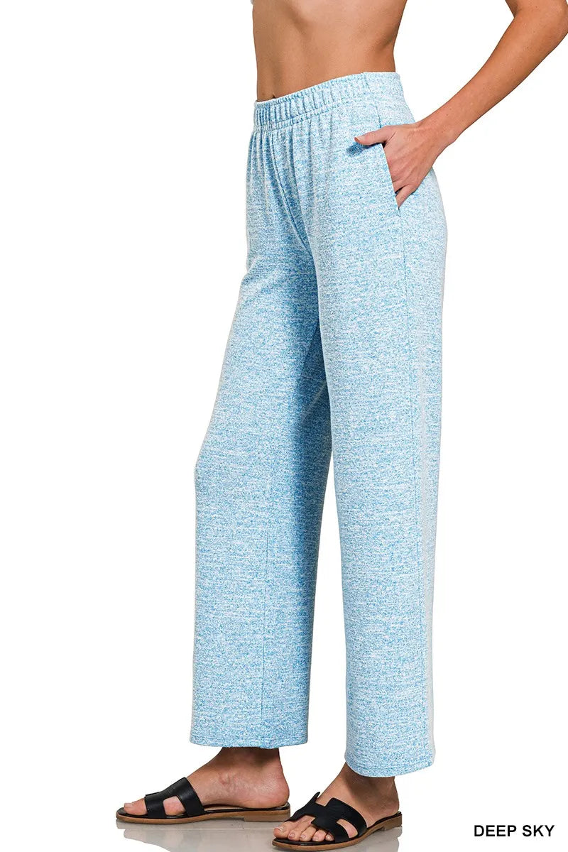 Zenana Women’s Melange Hacci Lounge Jogger Pants – Soft Stretch Casual Tights | Tights & Tights