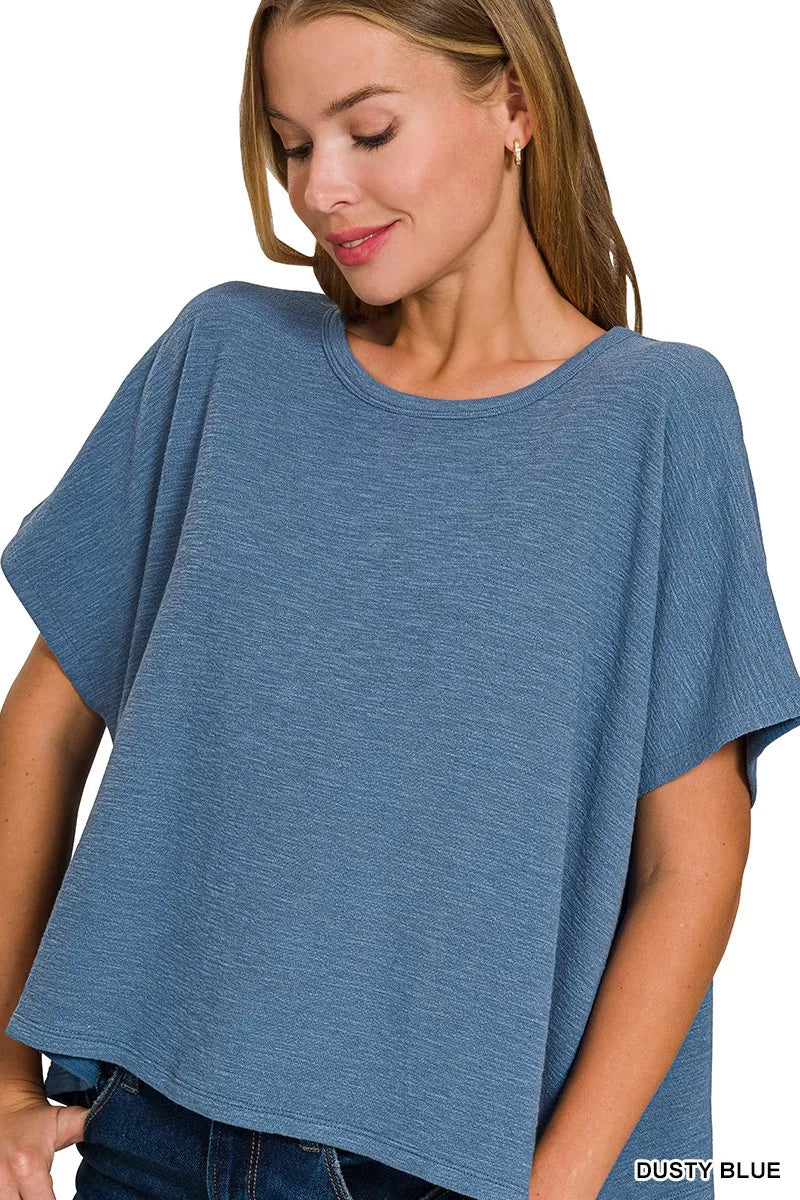 Zenana Outfitters Cotton Slub Oversized T-Shirt for Women