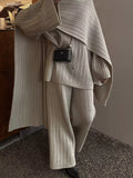 Tights & Tights Women’s Ribbed Sweater and Wide Leg Pants 3-Piece Lounge Set