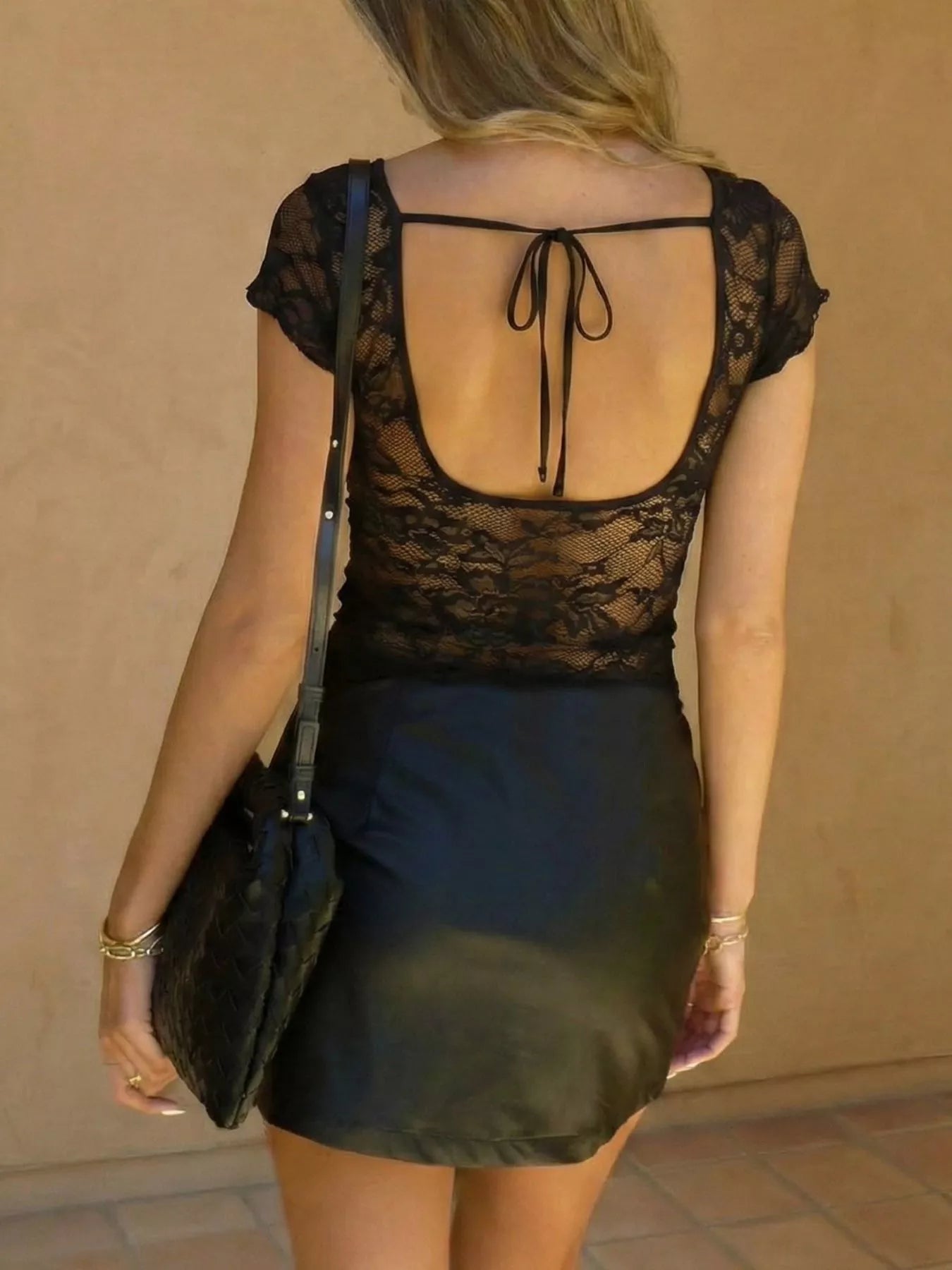 Women’s Lace V-Neck Slim Fit T-Shirt