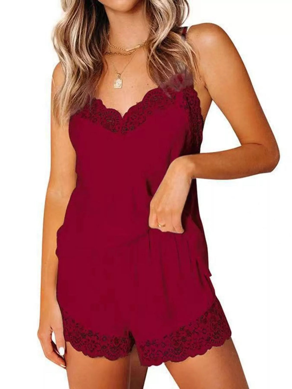 Tights & Tights Women’s Lace Cami and Shorts Pajama Set