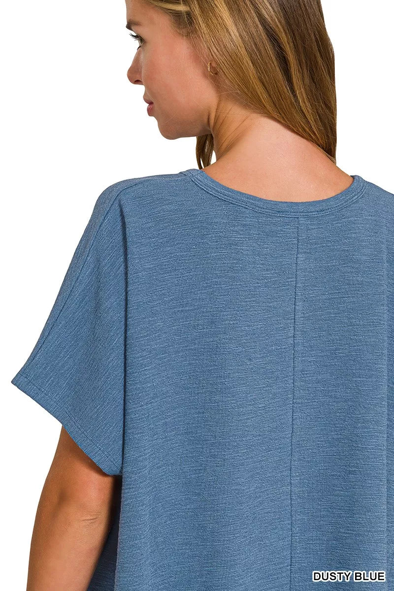 Zenana Outfitters Cotton Slub Oversized T-Shirt for Women