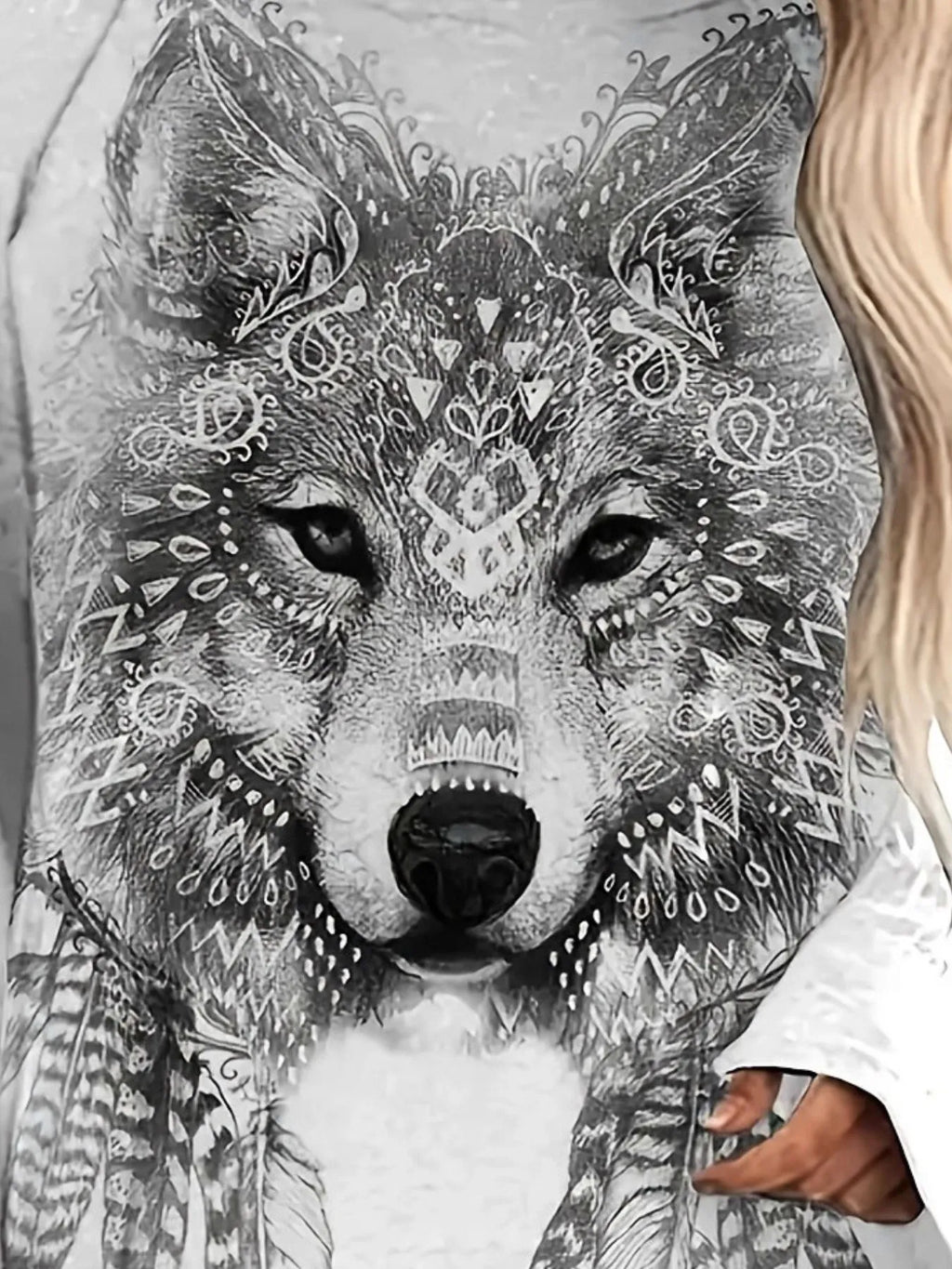 Bohemian Wolf Graphic Long Sleeve Unisex T-Shirt