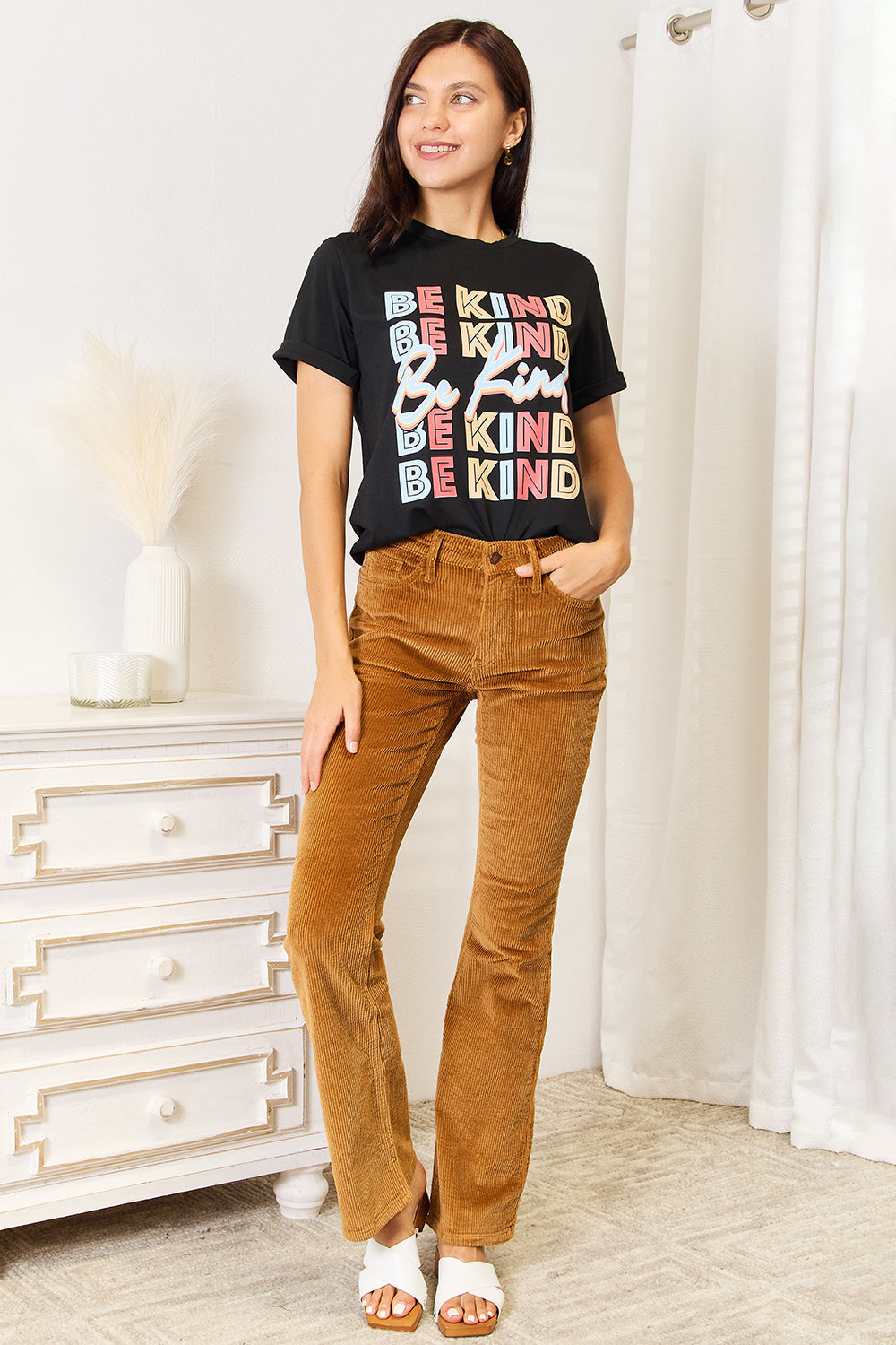 Simply Love “Be Kind” Graphic Round Neck T-Shirt for Everyday Wear