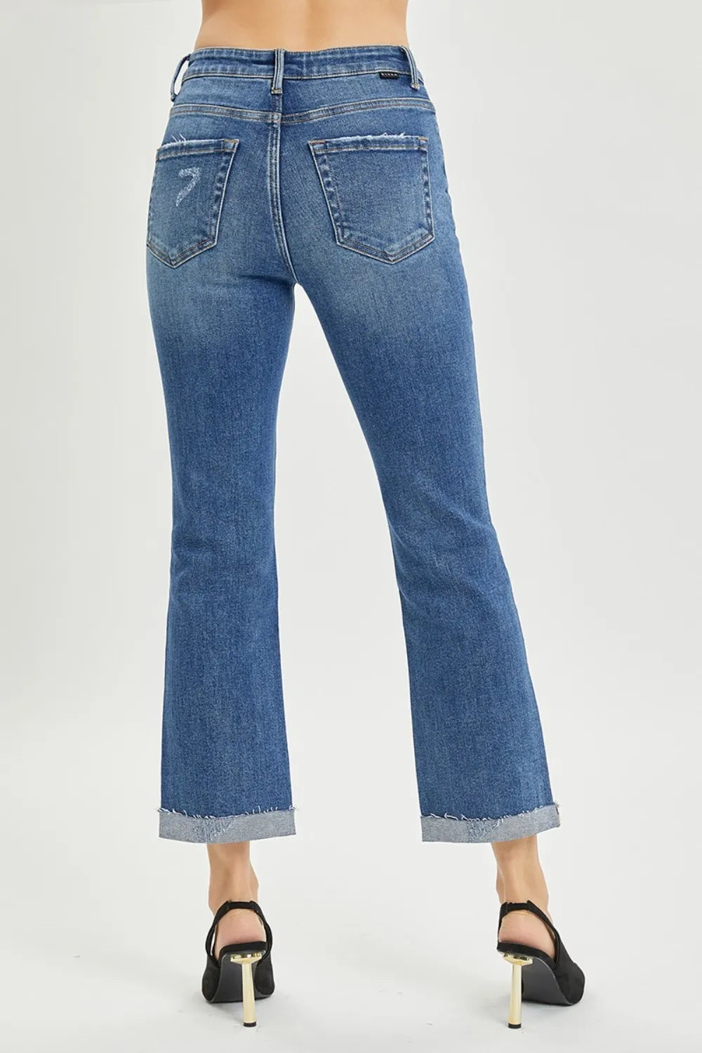 RISEN Jeans Women’s Cropped Bootcut Jeans with Button Fly