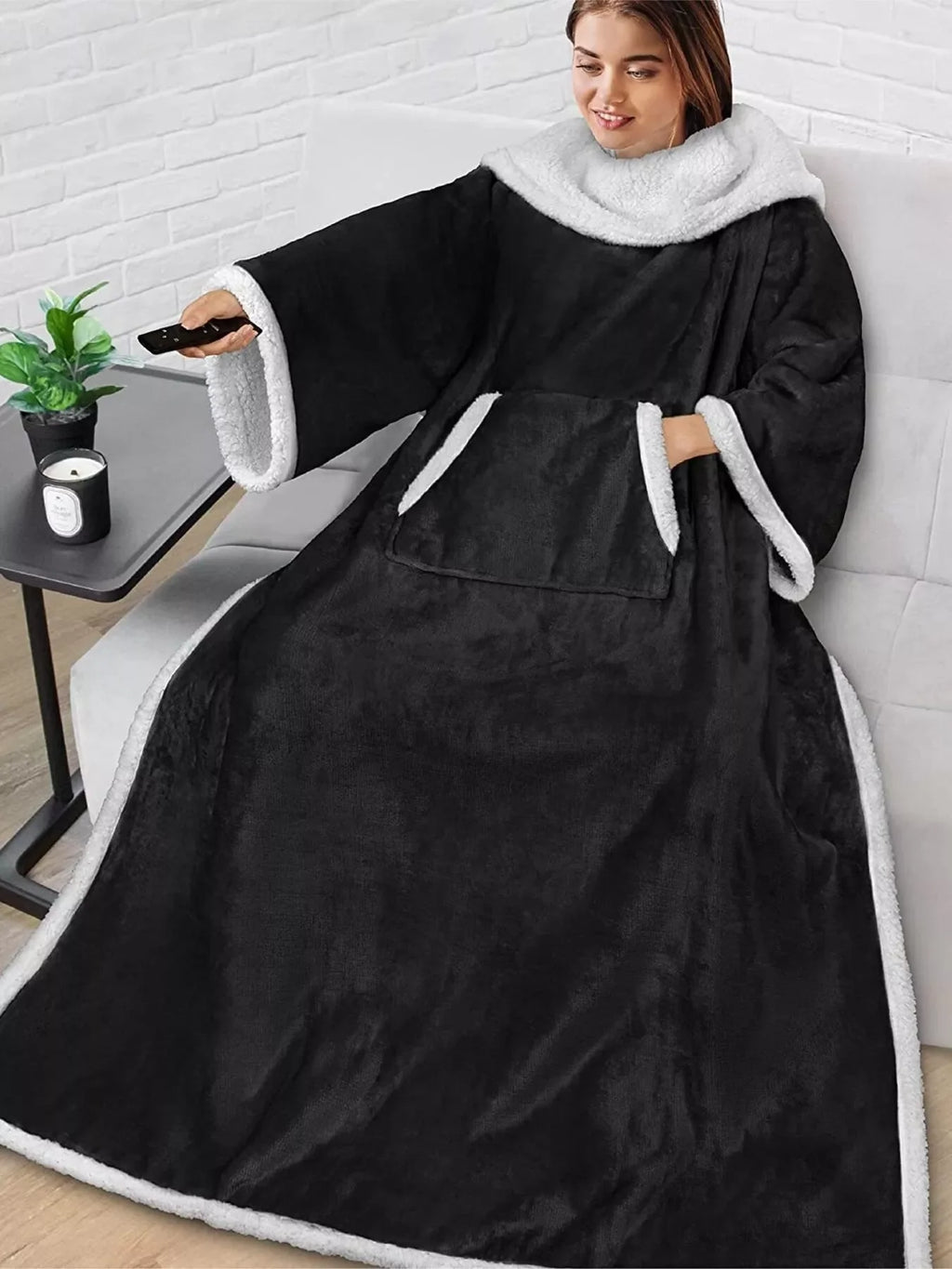 Tights & Tights Women’s Oversized Plush Fleece Wearable Blanket Hoodie