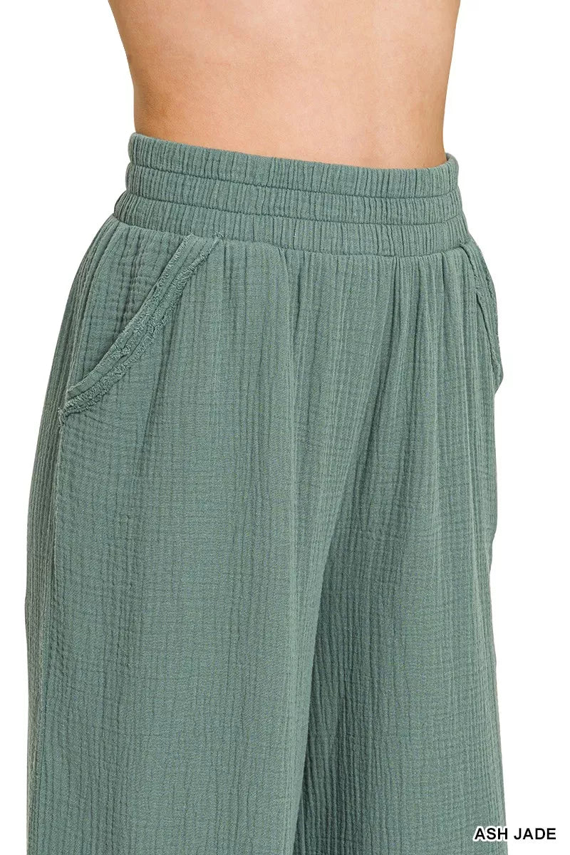 Zenana Women’s Double Gauze Cotton Lounge Pants