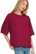 Zenana Women’s Double Knit Short Sleeve Top – Comfortable & Stylish