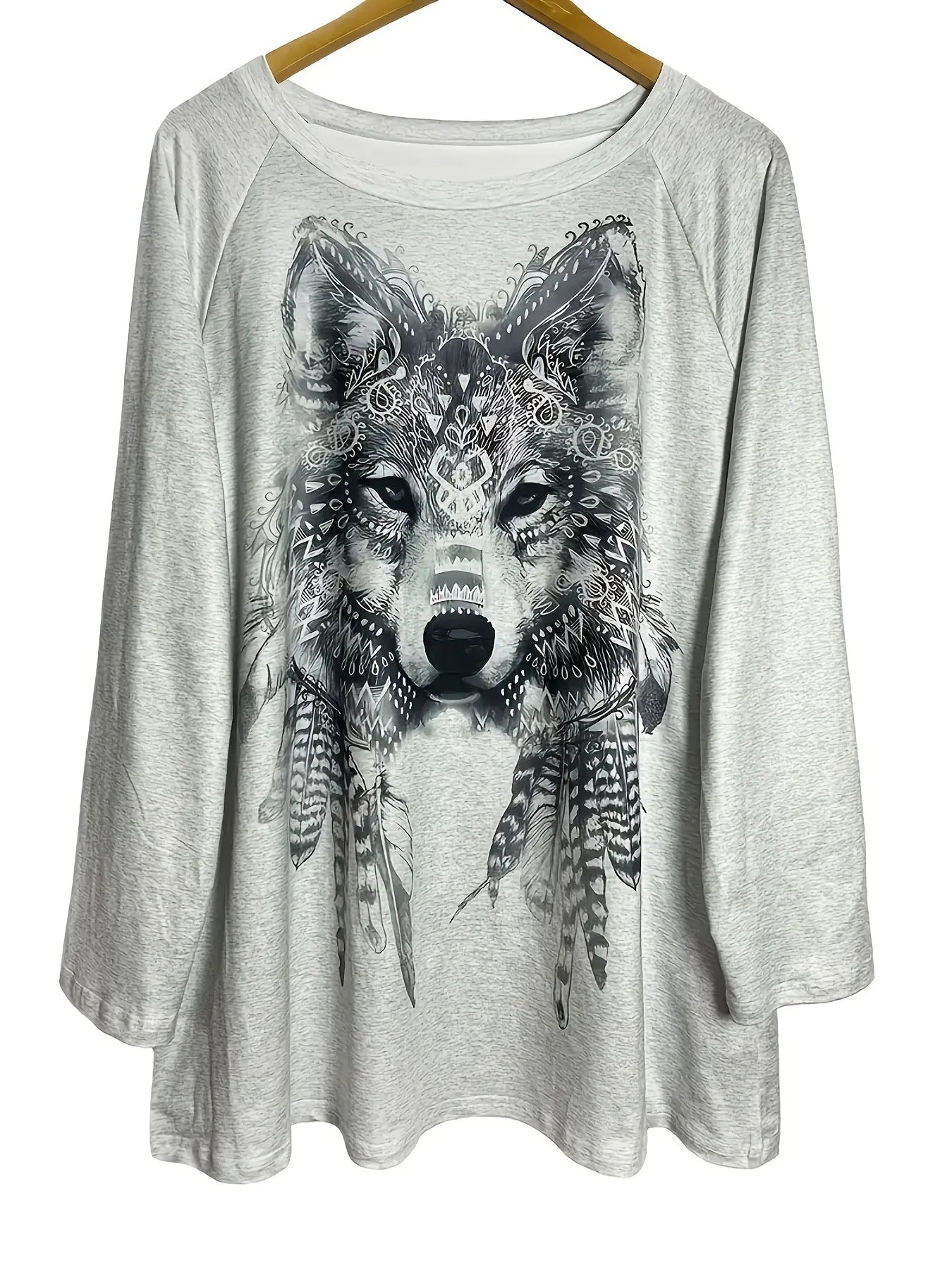 Bohemian Wolf Graphic Long Sleeve Unisex T-Shirt