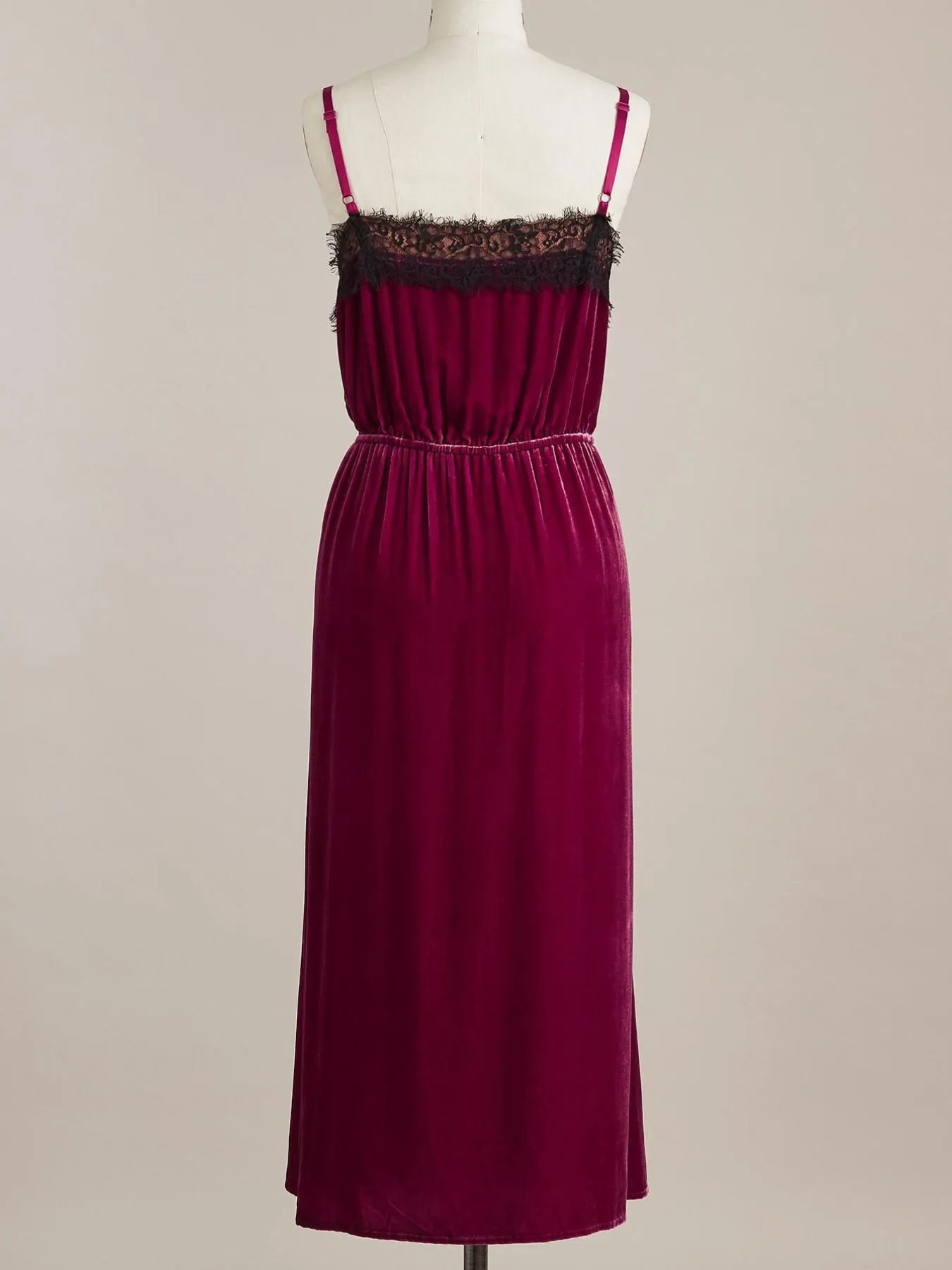 Tights & Tights Women’s Velvet Lace Trim Cami Lounge Dress