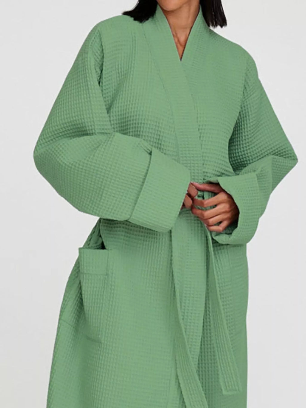 Tights & Tights Women’s Waffle Knit Tie Waist Lounge Nightgown