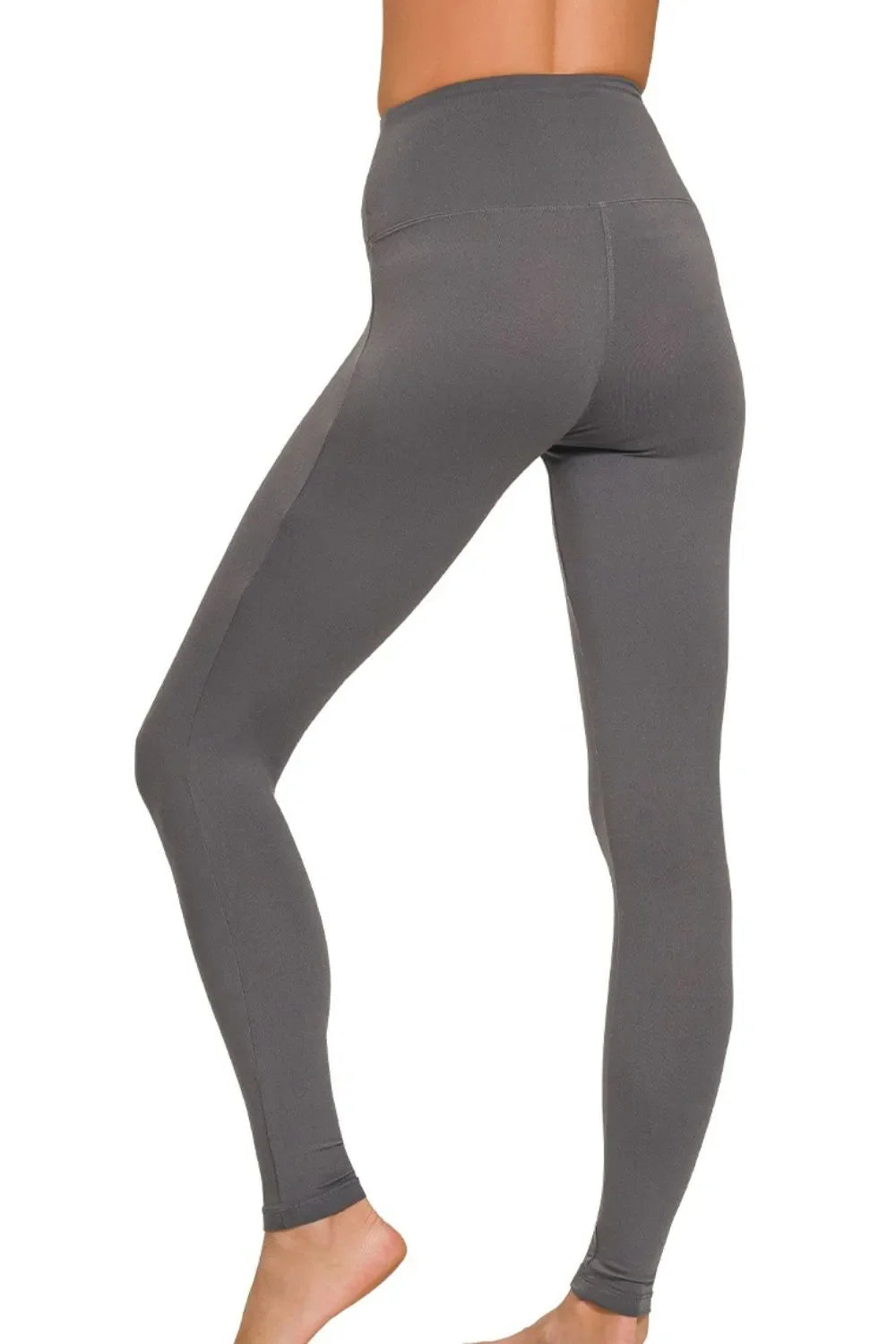 Zenana Premium Microfiber Leggings with Wide Waistband for Women